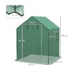 Outsunny Walk-in Greenhouse Cover Replacement with Roll-up Door and Mesh Windows, Reinforced PE Hot House Cover, COVER ONLY, 140 x 143 x 190cm, Green