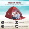 Outsunny Pop up Beach Tent, UV 30+ Portable Sun Shelter with Carry Bag, 2x1.5m for 2-3 Person, Red