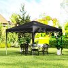 Outsunny 3x3(m) Pop Up Gazebo, Foldable Party Tent with Wave Edge and Carry Bag, Height Adjustable Festival Camping Canopy for Garden Outdoor, Black