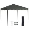 Outsunny 3x3(m) Pop Up Gazebo, Foldable Party Tent with Wave Edge and Carry Bag, Height Adjustable Festival Camping Canopy for Garden Outdoor, Grey
