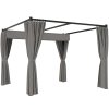 Outsunny 3 x 3(m) Pergola with Retractable Roof Canopy and Curtains, Metal Frame Garden Gazebo Outdoor Sun Shade Shelter for Grill, Patio, Deck, Light Grey