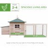 PawHut Chicken Coop with Chicken Run, Outdoor Hen House Poultry Cage with Nesting Box, Openable Top, 196 x 76 x 97cm, Natural