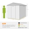 Outsunny 9 x 6FT Metal Garden Shed, Galvanised Outdoor Storage Shed with Window, Lockable Door, Tool Storage Shed for Yard, Patio, Lawn, Green