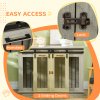 PawHut Dog Crate Furniture for Large Dog, Double Dog Cage for Small Dogs with Divider, Sliding Doors - Grey