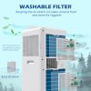 HOMCOM 12000 BTU Portable Air Conditioner, 5 in 1 Air Conditioning Unit, Dehumidifier with Remote, LED Display, 2 Speeds, 24H Timer, Child Lock, Window Venting Kit, 35m², A Energy Efficiency