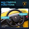 HOMCOM Lamborghini Aventador Licensed Kids' Electric Ride-on with Remote Control, 12V Powered Electric Car for Kids with Butterfly Doors, Auxiliary wheels, Music, Horn, Suspension - Yellow