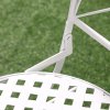 Outsunny 3 Pieces Garden Bistro Set, Folding Outdoor Single Chairs and Mosaic Garden Table Furniture Set for Patio, Balcony, Deck, White