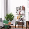 HOMCOM Ladder Shelf, Bookshelf, 4-Tier Industrial Storage Rack for Living Room, Bedroom, Kitchen