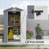 Outsunny 4 x 6ft Plastic Garden Storage Shed with Ventilation Slots and Lockable Door, Polypropylene Outdoor Storage Tool House with Foundation Kit, Grey