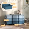HOMCOM Kids Storage Units with 9 Drawers 3 Tier Chest Vertical Dresser Tower Toy Organiser for Nursery Playroom Kindergarten Blue