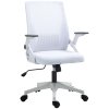 Vinsetto Mesh Office Chair, Desk Chair with Lumbar Support, Flip-up Armrest, Swivel Wheels, Adjustable Height, White