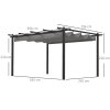 Outsunny 4 x 3(m) Aluminium Outdoor Pergola with Retractable Roof, Outdoor Gazebo Canopy Shelter with Grommet Holes for Garden, Patio, Lawn, Grey