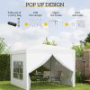 Outsunny 3 x 3(m) Pop Up Gazebo, Water and UV Resistant Party Tent Camping Canopy Marquee with Carry Bag, White
