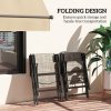 Outsunny Set of 4 Folding Chair, Garden Chair Set with Breathable Mesh Back and Seat, Outdoor Camping Chairs with Armrests, Steel Frame for Deck Balcony, Black and Grey