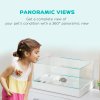 PawHut 50cm Turtle Tank Aquarium, Glass Tank with Basking Platform, Filter Layer Design, Full View Visually Terrapin Reptile Habitat, White