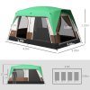 Outsunny 6-7 Man Camping Tent, 3000mm Waterproof Family Tunnel Tent with Sewn in Groundsheet and Top Light Hook, Portable with Bag, for Fishing Hiking Festival, Green