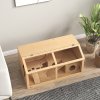 PawHut Wooden Hamster Cage, Gerbil Cage for Syrian Hamster with Exercise Play House, Openable Top 85 x 45 x 44cm - Nature
