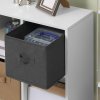 HOMCOM Freestanding 6 Cube Storage Cabinet Unit w/ 3 Fabric Drawers Handles Home Office Organisation Shelves Furniture