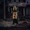 HOMCOM 160cm Witch Outdoor Halloween Decoration, Halloween Animatronic with Sound Activated, Light Up Eyes, Sound Effects, Animated Prop for Haunted House