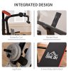 HOMCOM Adjustable Weight Bench with Leg Extension, Barbell Rack, Preacher Curl Pad, Butterfly, Multi-Function Home Gym Bench for Strength Training, Red
