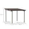 Outsunny 3 x 3(m) Garden Pergola with Waterproof Metal Roof, Lean to Pergola Hardtop Gazebo, Wind-resistant Outdoor Sun Shade, Easy to Assemble