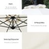 Outsunny 3(m) Banana Cantilever Parasol with Solar LED Lights, Garden Umbrella with Cross Base and Crank Handle, Hanging Offset Sun Shade for Outdoor, Patio, Cream White