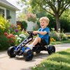 AIYAPLAY Pedal Go Kart, Ride on Racer with Freewheel System, Brake, Non-Slip EVA Wheels, Metal Frame, Go Kart for Kids Ages 3-6 Years, Blue