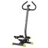 HOMCOM Twister Stepper, Step Machine, Aerobic Exercise Workout Machine w/ Adjustable Resistance, LCD Screen and Handlebars - Grey