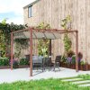 Outsunny 3 x 3(m) Garden Pergola with Retractable Roof Canopy and Wood Grain Aluminium Frame, Outdoor Gazebo Pergola Kit, UPF30+ Sun Shade Shelter for Deck, Porch, Natural Wood Finish