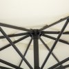 Outsunny 3(m) Garden Cantilever Parasol Patio Banana Hanging Umbrella Sun Shade with Crank and Tilt, 8 Ribs and Cross Base, Beige