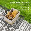 Outsunny 3 ft Folding Camping Table w/ Adjustable Heights, Portable Lightweight Outdoor Folding Picnic Table with Metal Mesh Desktop & Aluminium Legs for Picnic, Garden, Party, Black