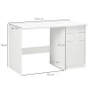 HOMCOM Computer Desk with Drawers, High Gloss Home Office Desk with Storage Cabinet, Study Workstation, 120 x 60cm