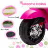 AIYAPLAY Vespa Licensed 12V Kids Electric Motorbike, Kids Ride on Motorcycle with Music, Headlight, MP3, FM Radio, Two Training Wheels, for 3-6 Years - Pink