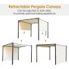 Outsunny 3 X 3 Meters Pergola with Retractable Roof, Garden Gazebo with Adjustable Sun Shade Canopy and Steel Frame, Cream White