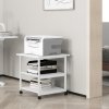 HOMCOM 3-Tier Printer Stand with Storage Shelf, Mobile Printer Table on Wheels, 50 x 50 x 52.5cm Rolling Printer Cart for Home Office, White
