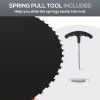 SPORTNOW Trampoline Replacement Mat with Eight Rows of Stitching, Spring Pull Tool, 42 V-Hooks, for 8ft Trampoline, Using 14cm Springs, Trampoline Jumping Mat, Black