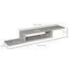 HOMCOM Floating TV Unit, Wall Mounted TV Stand with Open Shelf and 2 Cable Holes, Entertainment Unit for Living Room