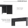 Outsunny 3(m) x 4m Pergola with Solar LED Lights, Garden Gazebo with Retractable Roof, Steel Frame, Outdoor Sun Shade Shelter for Patio Balcony Porch, Dark Grey