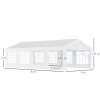 Outsunny 8m x 4m Garden Gazebo Marquee Party Tent Wedding Portable Garage Carport Event shelter Car Canopy Outdoor Heavy Duty Steel Frame Waterproof Rot Resistant