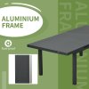 Outsunny 246 cm Extending Garden Table, Rectangle Outdoor Dining Table for 6-8, Aluminium Frame for Patio, Balcony - Charcoal Grey