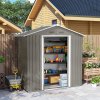 Outsunny 6.5ft x 3.5ft Garden Storage Shed, Large Metal Shed for Outdoor Storage with Double Sliding Doors and 4 Vents, Grey