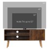 HOMCOM TV Stand Cabinet up to 55 Inches, TV Unit with Single Door and Open Shelves, Cable Holes for Living Room, Bedroom, Brown