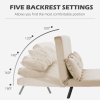 HOMCOM 2 Seater Sofa Bed, Click Clack Convertible Bed Settee, Modern Velvet Feel Fabric Sofa Couch with 2 Tufted Cushions, Wood Armrests for Living Room, Bedroom, Guest Room