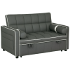HOMCOM 2 Seater Sofa Bed, Click Clack Pull Out Sofa Bed with Adjustable Backrest and Pillows, 3-in-1 Modern Tufted Settee for Living Room, Bedroom, Guest Room, Charcoal Grey