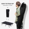 Outsunny Double Camping Bed Camping Cot Foldable Sunbed Outdoor Patio Sleeping Bed Super Light with Carry Bag (Black)