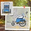 HOMCOM 2 Seat Bike Trailer for Kids, Baby Bike Stroller with 5 Point Harness, Child Bicycle Trailer with Safety Flag, Reflectors, Windproof Curtain, for 18+ Months, Blue