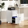 Vinsetto Metal Mobile File Cabinet with Wheels, Lockable 3 Drawer Filing Cabinet for A4, Legal, Letter, Compact Under Desk Storage Unit with Pre-Assembled Body for Home Office, 30 x 43.5 x 60cm, White
