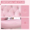 Vinsetto Home Office Chair, Velvet Computer Chair, Button Tufted Backrest with Swivel Wheels, Adjustable Height and Tilt Function, Pink