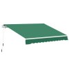 Outsunny 4 x 3(m) Garden Patio Manual Awning Canopy Aluminium Sun Shade Shelter Retractable for Backyard