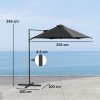 Outsunny 2.5M Garden Cantilever Parasol, Offset Roma Patio Umbrella Hanging Sun Shade Canopy Shelter with 360 Rotation and Cross Base, Black